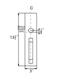 Detex 03C "C" Straight Pull Trim, Key Retracts Latch w/ Cylinder Hole for 10/20/21/27 Series Devices