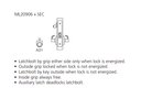 Corbin Russwin ML20906 CSA SEC Fail Secure Mortise Electrified Lock, Outside Cylinder Override