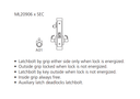 Corbin Russwin ML20906 DSN SEC Fail Secure Mortise Electrified Lock, Outside Cylinder Override