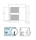 Kaba Ilco 7165SX2-KA2 1" Mortise Cylinder, Schlage C-K Keyway, Adams Rite Cam, Keyed Alike in Pairs