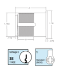 Kaba Ilco 7205SE1-KA2 1-1/4" Mortise Cylinder, Schlage E Keyway, Standard Cam, Keyed Alike in Pairs