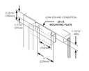 Sargent 351B EN Door Closer Mounting Plate for 351 Series, Top Jamb Applications with Low Ceilings