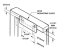 Sargent 281B EN Door Closer Mounting Plate for 281 Series, Top Jamb Applications with Low Ceilings