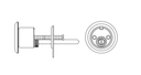 Schlage 20-021 C Rim Cylinder, C Keyway, Vertical Tailpiece Cam