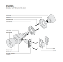 Schlage A79JD ORB Backplate Communicating Cylindrical Lock, Orbit Knob, Accepts Large Format IC Core