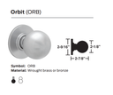 Schlage A80LD ORB Storeroom Cylindrical Lock, Orbit Knob, Less Conventional Cylinder