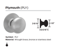 Schlage A85PD PLY Faculty Restroom Cylindrical Lock, Plymouth Knob