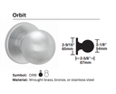 Schlage D10S ORB Passage Cylindrical Lock, Orbit Knob