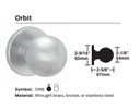 Schlage D53PD ORB Entrance Cylindrical Lock, Orbit Knob