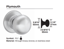 Schlage D53 PLY Entrance Cylindrical Lock, Plymouth Knob
