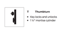 Von Duprin 360T Thumbturn Trim for 33A/35A Series Exit Devices