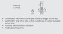 Corbin Russwin ML2051 LWA CL6 Entrance or Office Mortise Lock, Accepts Large Format IC Core (LFIC)