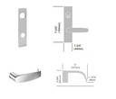 Sargent TR-8237 LE1L Classroom Mortise Trim Pack, LE1 Escutcheon, L Lever