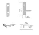 Sargent TR-8243 LE1F Apartment Corridor Mortise Trim Pack, LE1 Escutcheon, F Lever