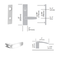 Sargent TR-8225 LW1B Dormitory or Exit Mortise Trim Pack, LW1 Escutcheon, B Lever