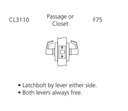 Corbin Russwin CL3110 AZD  Grade 1 Passage Cylindrical Lever Lock