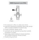 Accentra (Yale) JNR8808FL Classroom Mortise Lever Lock, Jefferson Style