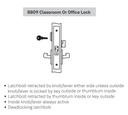 Accentra (Yale) AUR8809FL Classroom or Office Mortise Lever Lock, Augusta Style