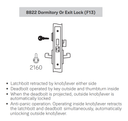 Accentra (Yale) PNR8822FL Dormitory or Exit Mortise Lever Lock, Pinehurst Style