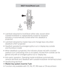 Accentra (Yale) MOR8827FL Hotel/Motel Mortise Lever Lock, Monroe Style