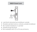 Accentra (Yale) AUCN8829FL Closet Mortise Lever Lock, Augusta Style