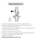 Accentra (Yale) PBR8832FL Hotel Mortise Lever Lock, Pacific Beach Style