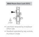 Accentra (Yale) JNR8860FL Room Door Mortise Lever Lock, Jefferson Style