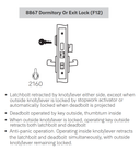 Accentra (Yale) AUCN8867FL Dormitory or Exit Mortise Lever Lock, Augusta Style