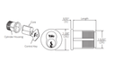 Yale 2196 1-1/2" 6-pin LFIC Mortise Cylinder w/ Core