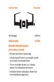 Schlage ND40S BRW Heavy Duty Privacy Lever Lock, Broadway Style