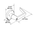 Yale B-AU446F Classroom Lever w/ Rose Trim, Accepts Small Format IC Core