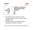 Schlage L460J L283-712 Cylinder x thumbturn Small Case Mortise Deadbolt w/ VACANT/OCCUPIED Indicator, Accepts LFIC Core