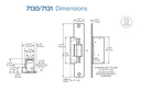 Adams Rite 7131 Electric Strike, Radiused Faceplate for Aluminum Jamb