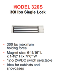 Alarm Controls 320S Electromagnetic Single Magnetic Cabinet Lock, 300 lbs Holding Force