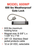 Alarm Controls 600WP Weather Resistant Magnetic Gate Lock, 600 lbs Holding Force