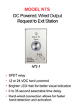 Alarm Controls NTS-1 DC Powered No Touch Sensor w/ Single Gang Wall Plate