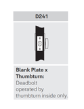 Accentra (Yale) D241 Blank Plate x Thumbturn Deadbolt, 2-3/8" Backset