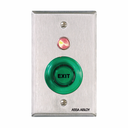 Securitron PB 1-1/2" Round Illuminated "Exit" Pushbutton, Single Gang