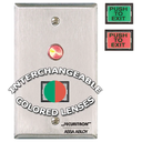 Securitron PB3A 1" x 3/4" Illuminated "Push to Exit" Button, Alternate Action, Single Gang