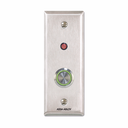 Securitron PB4LN-2 1/2" Stainless Steel Pushbutton w/ LED, Momentary, DPDT, Narrow Stile