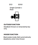 Falcon D121B Single Cylinder x Rose Deadbolt, Accepts SFIC
