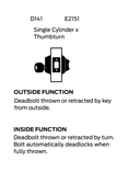 Falcon D141P Single Cylinder x Thumbturn Deadbolt