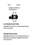 Falcon D141B Single Cylinder x Thumbturn Deadbolt, Accepts SFIC