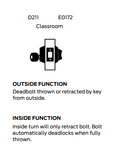 Falcon D211P Classroom Deadbolt