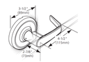 Corbin Russwin CL3180 PZD Grade 1 Passage x blank plate Cylindrical Lever Lock