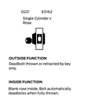 Falcon D221B Single Cylinder x Rose Deadbolt, Accepts SFIC