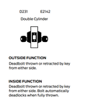 Falcon D231CP6 Double Cylinder Deadbolt, Schlage C Keyway