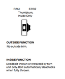 Falcon D261 Thumbturn, Inside Only Deadbolt