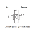 Arrow RL01-SR Grade 2 Passage Cylindrical Lever Set w/ Sierra Lever Style