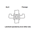 Arrow RL01-SR Grade 2 Passage Cylindrical Lever Set w/ Sierra Lever Style
